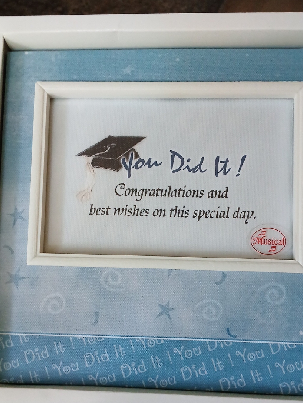 Graduation 'You Did It!' Framed Print in Light Blue